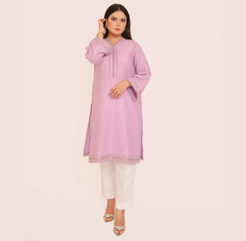 Chic Embroidered Khaddar Shirt