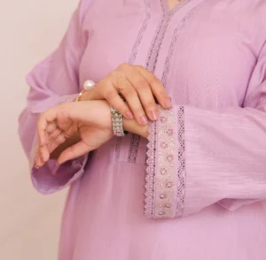 Chic Embroidered Khaddar Shirt sleeves