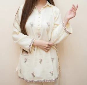 Embroidered Slub Khaddar Co-ord Set a dress for females