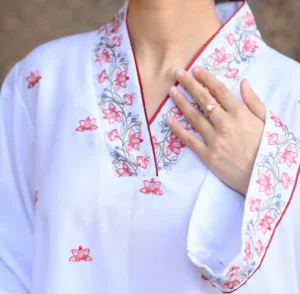 Embroidered white suit by alifia